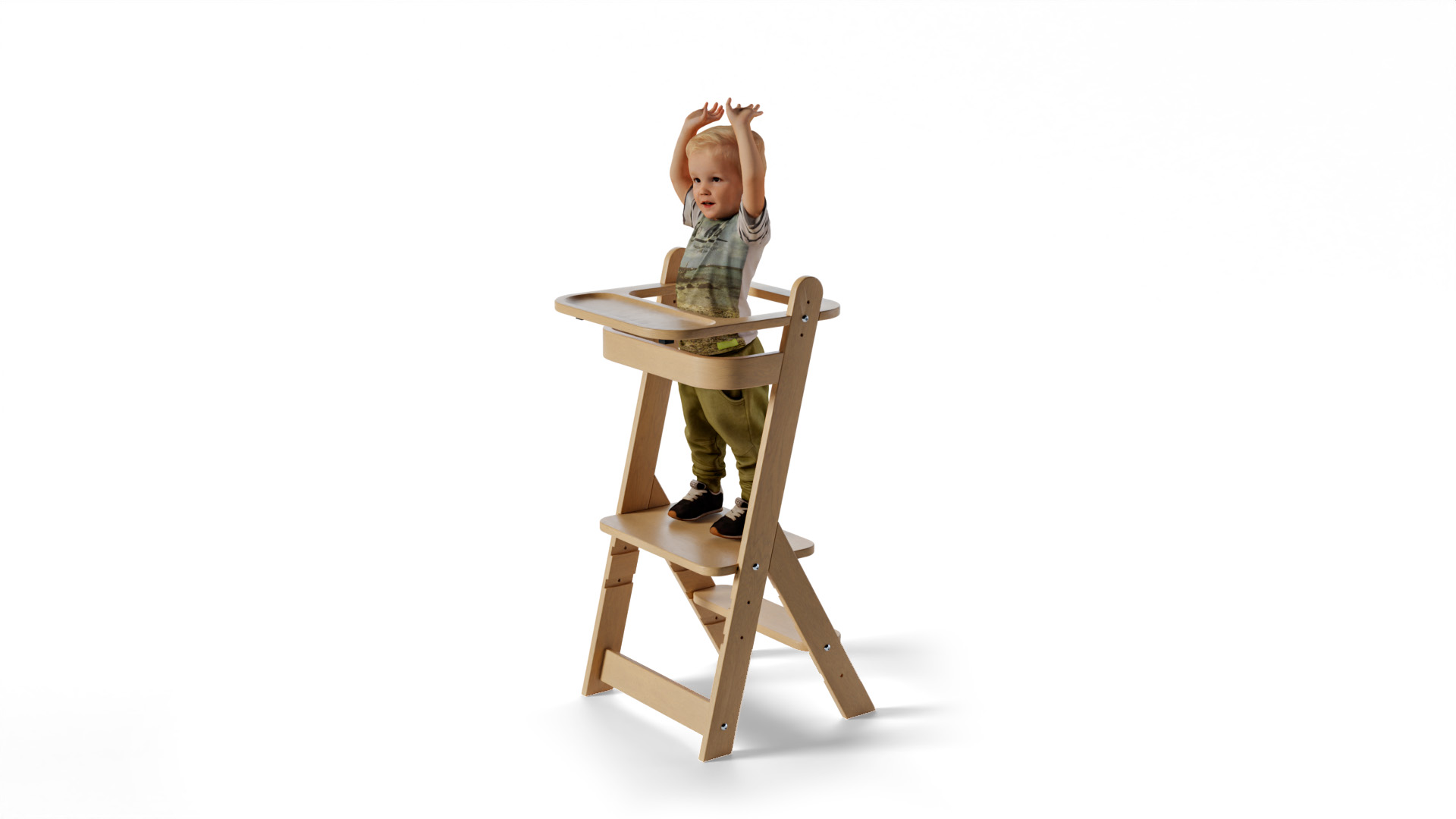 Smaller child in learning tower