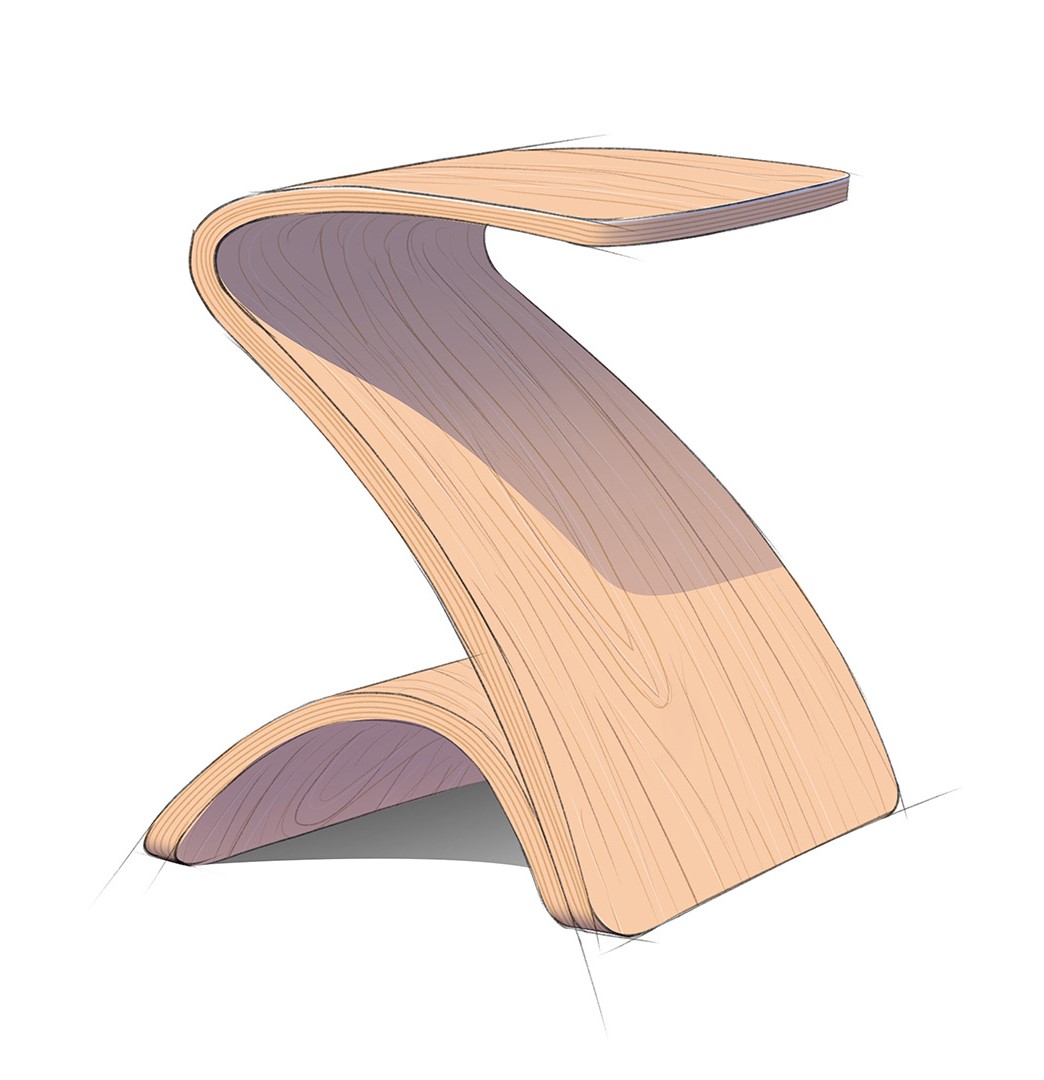 Concept drawing of the stool