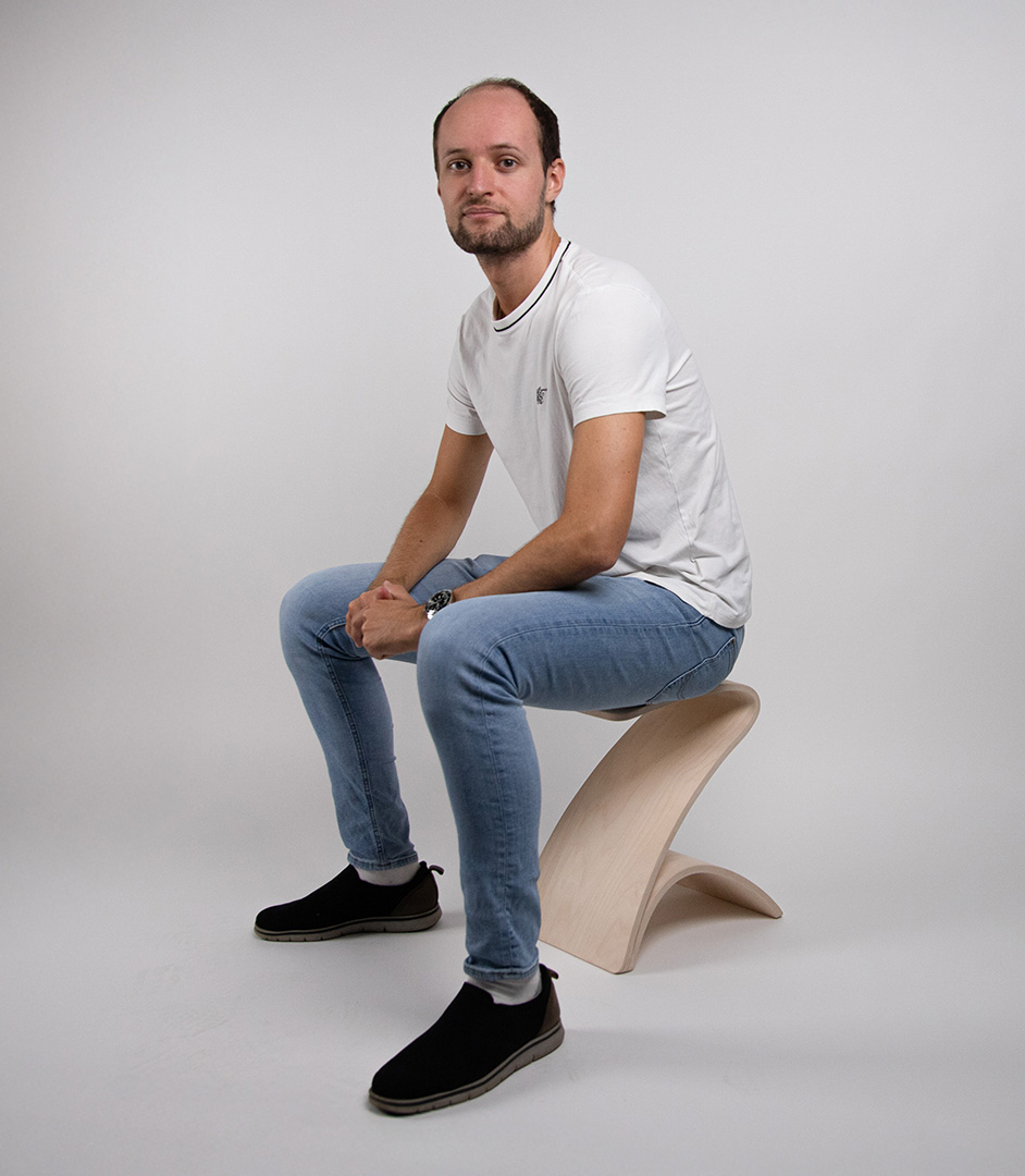 Man sitting on the stool