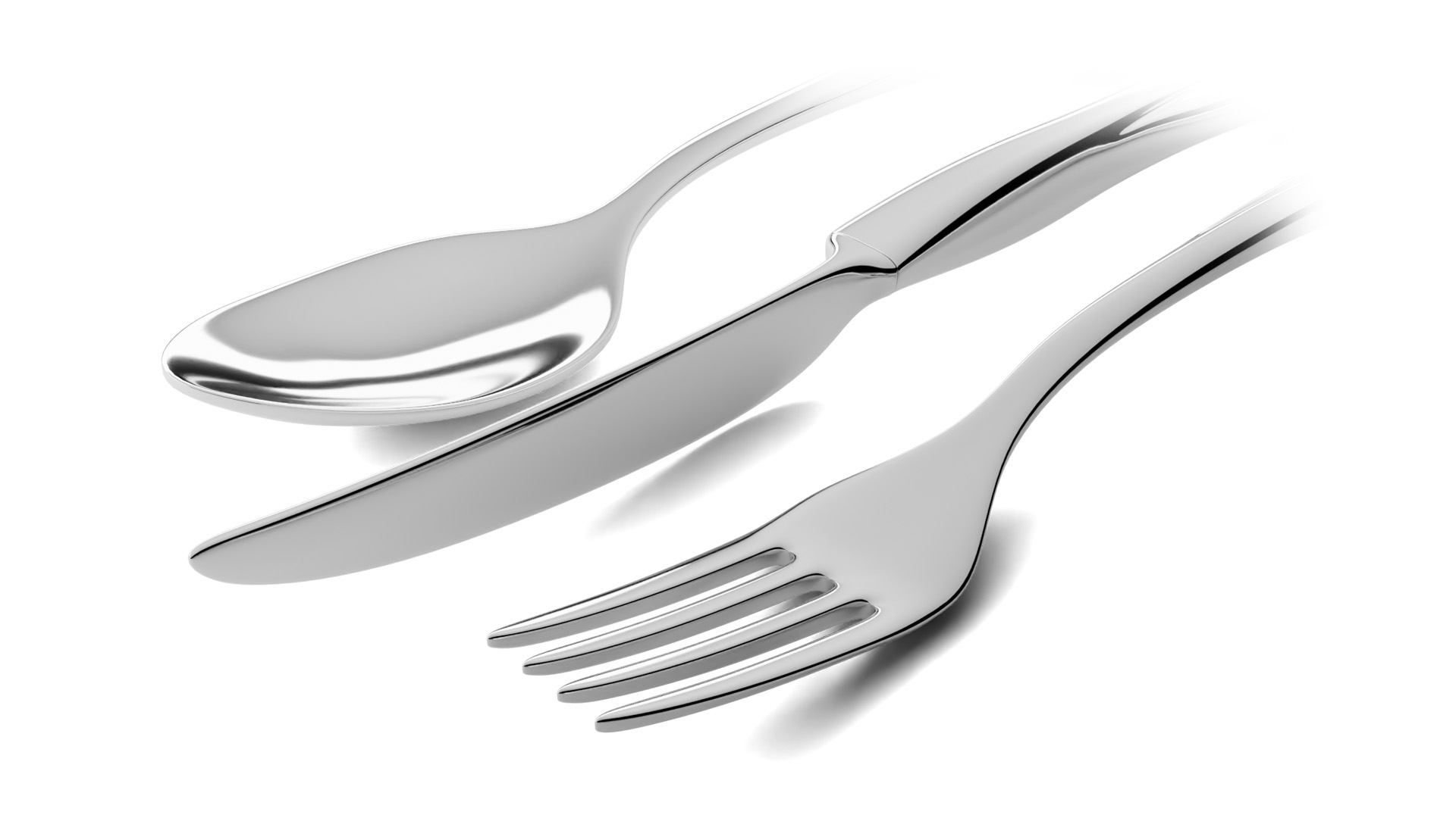 Close up of the eating ends of the cutlery