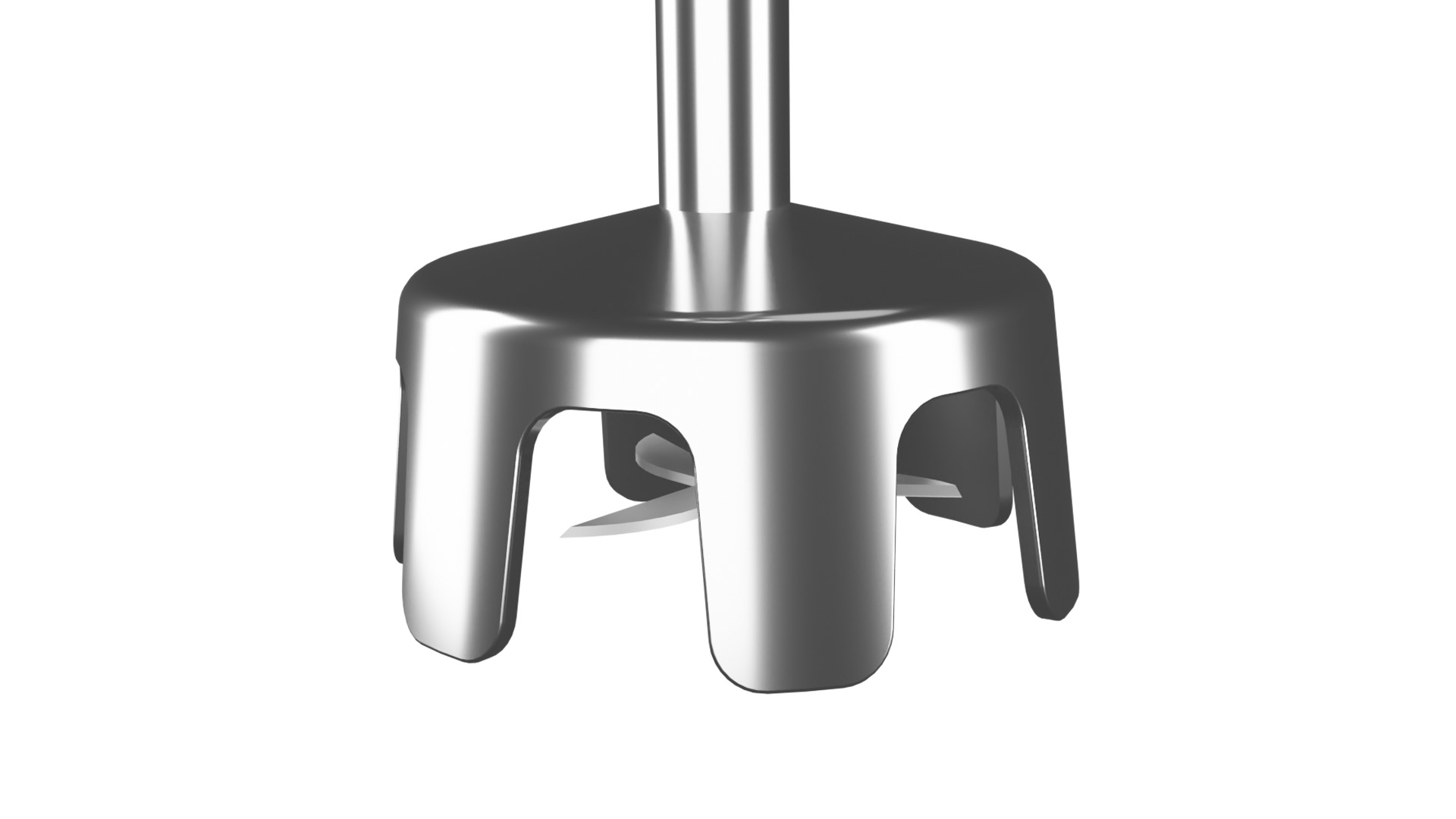 Close up of the immersion blender's blade part